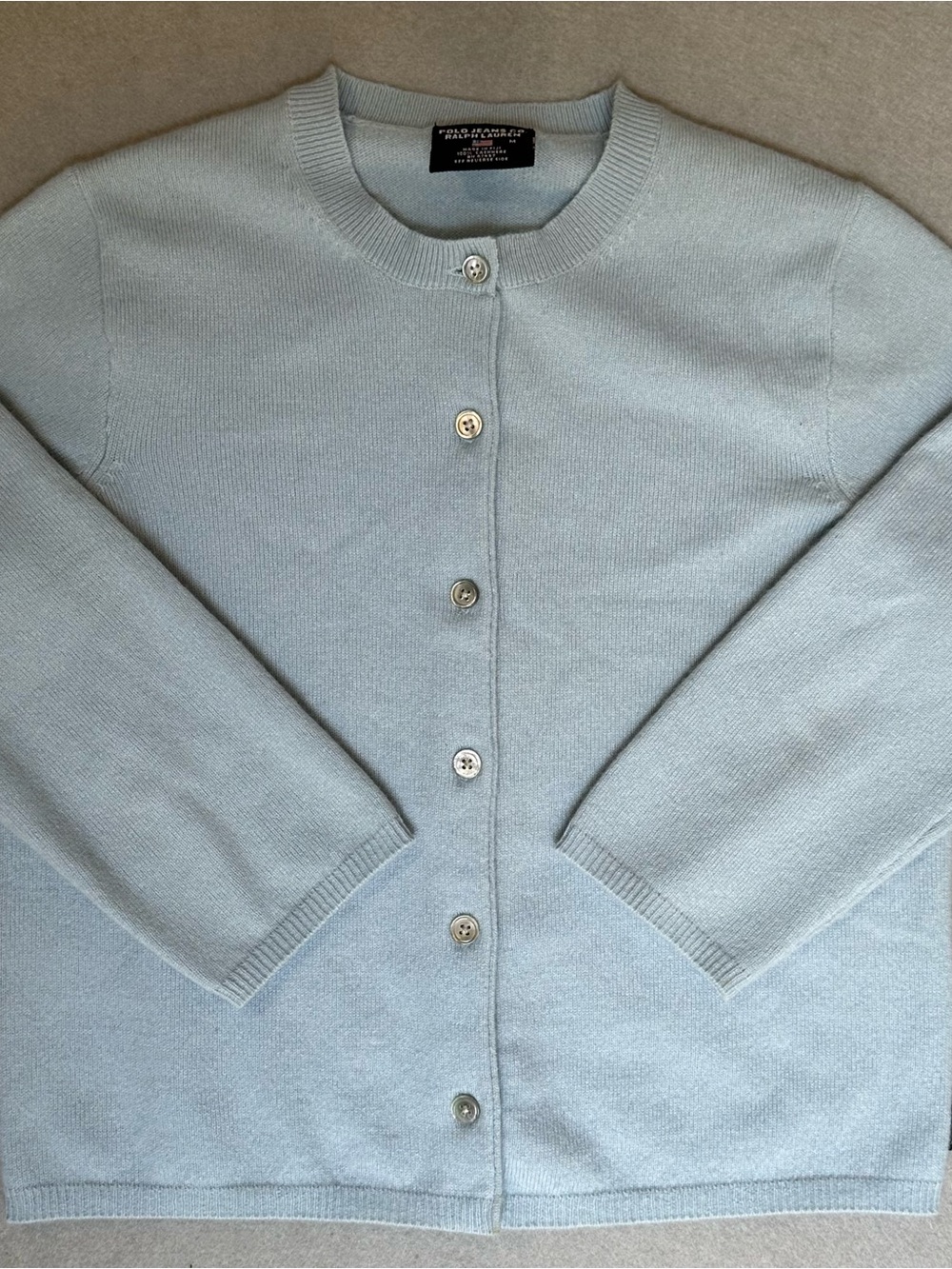 Polo by Ralph Lauren Women's Light Gray Crewneck Sweater